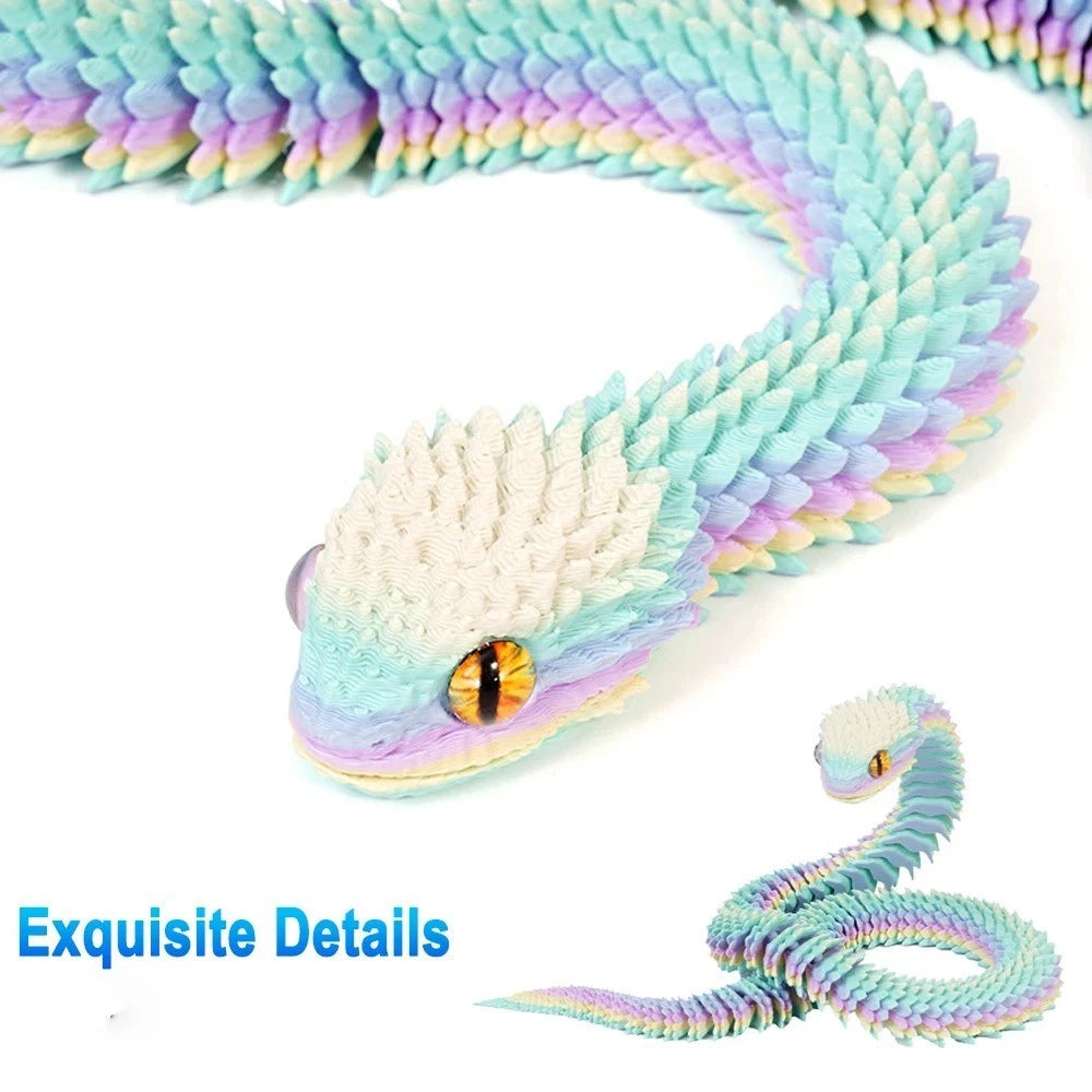 3D Printed Articulated Snake Crystal-Like Movable Snake–Realistic Slithering