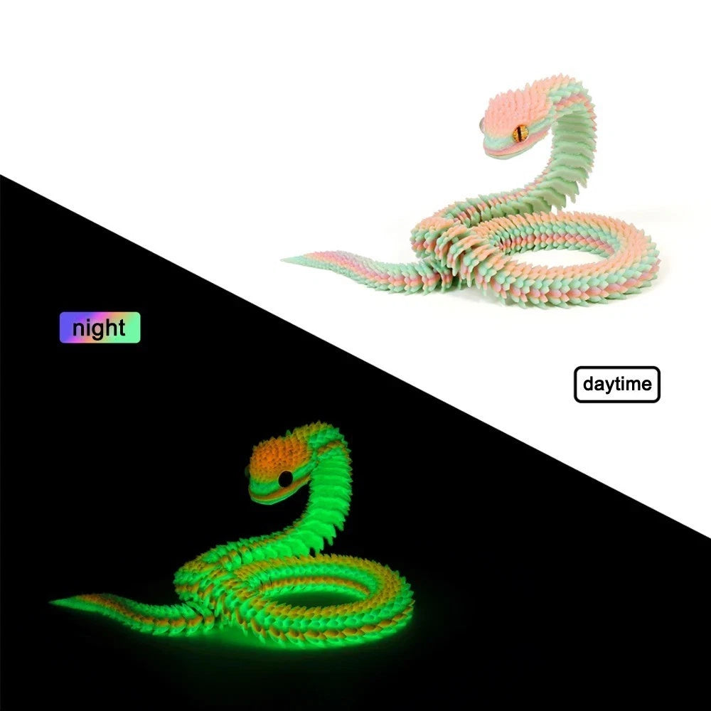 3D Printed Articulated Snake Crystal-Like Movable Snake–Realistic Slithering