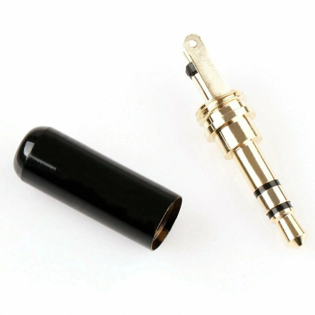 3Pcs 3.5mm Gold Plated Copper Male Stereo Mini Jack Plug Soldering Connector