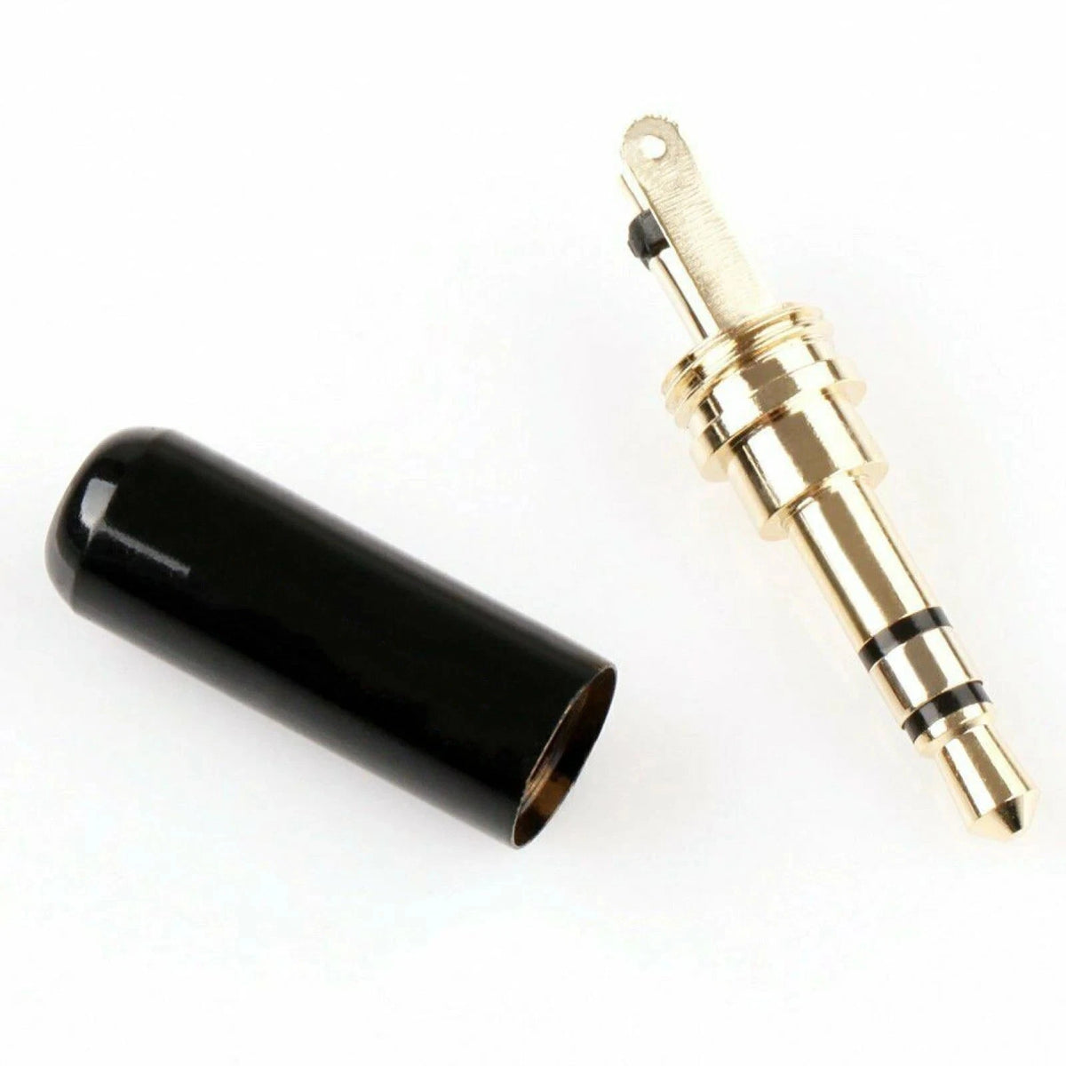 3Pcs 3.5mm Gold Plated Copper Male Stereo Mini Jack Plug Soldering Connector