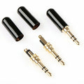 3Pcs 3.5mm Gold Plated Copper Male Stereo Mini Jack Plug Soldering Connector